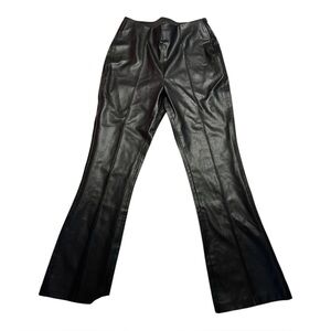 Zara Black Faux Leather Flared Pants Size Small
